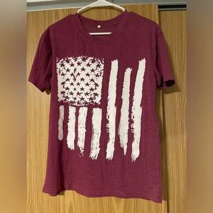Women’s Patriotic Distress Flag T-shirt